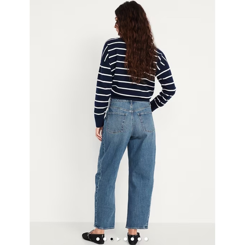 Old Navy Womens High Waisted Barrel Ankle Jeans, Size 8 - Picture 5 of 10